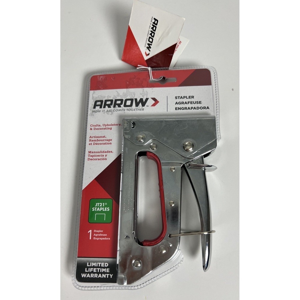 Arrow Light Duty Stapler‎ Gun JT27 Chrome Finish Uses JT21 Staples All Steel A61